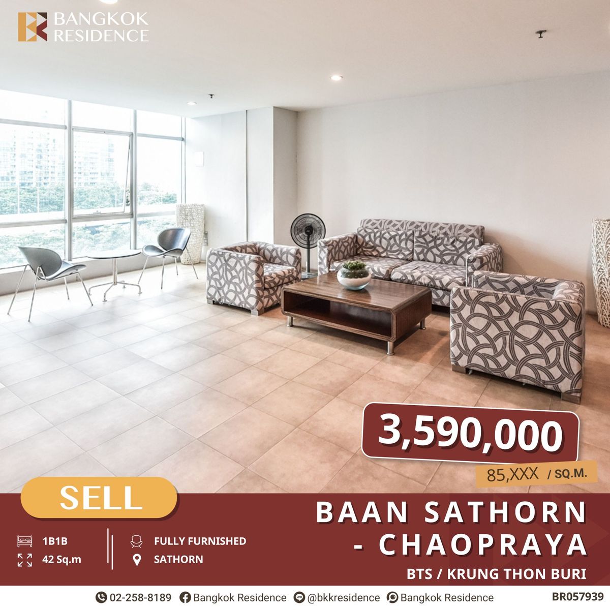ขายคอนโดวงเวียนใหญ่ เจริญนคร : Baan Sathorn-Chaopraya คอนโดวิวแม่น้ำราคาเบาๆ ใกล้ BTS สะพานตากสิน