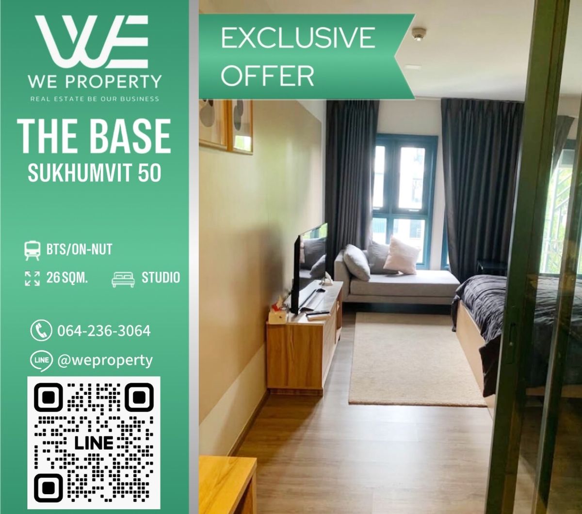 ขายคอนโดอ่อนนุช อุดมสุข : ห้องสวยเฟอร์ฯครบ ราคาดี⭐The Base Sukhumvit 50 (เดอะ เบส สุขุมวิท 50)