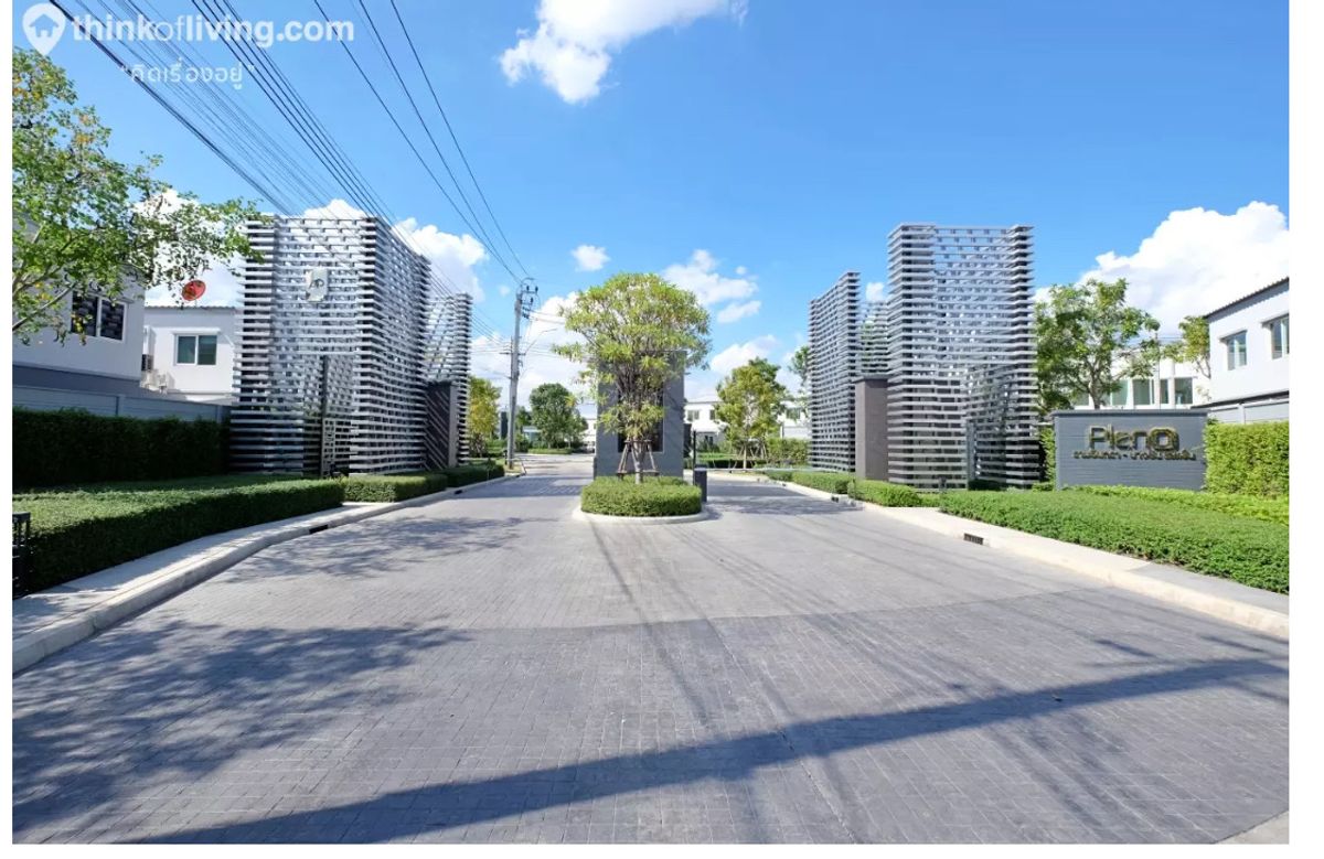 TownhomeNawamin, Ramindra : Tel.0908982999 ID line min-oo Pleno Ramintra - Bangchan Station Townhome 2 floors Pleno Ramintra - Bangchan Soi Ramintra 117 Area 19 sq m. 2 bedrooms, 2 bathrooms, 1 kitchen, 2 parking spaces, front of house width 5.5 meters, roof extension at the back of