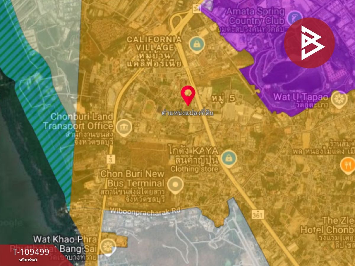 For RentLandPattaya, Bangsaen, Chonburi : Land for rent, area of ​​3 rai 2 ngan 98.0 square wah, Nong Mai Daeng Subdistrict, Chon Buri, good location