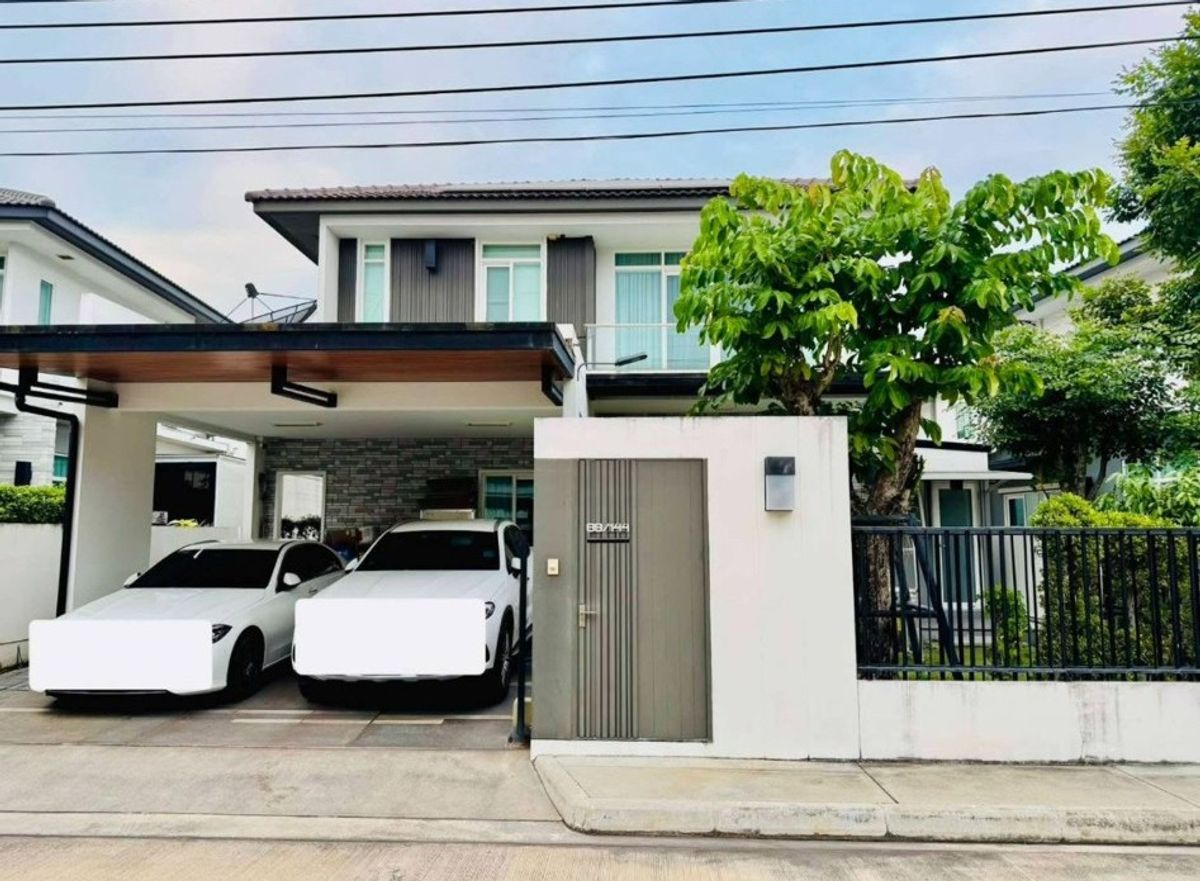 For SaleHouseRama5, Ratchapruek, Bangkruai : ★ Hot Deal ★ 2-storey detached house, Manthana Ratchapruek Village-Maha Jesada Badin Bridge | 3 bedrooms, 3 bathrooms 169 sq.m. on the main road near the mall