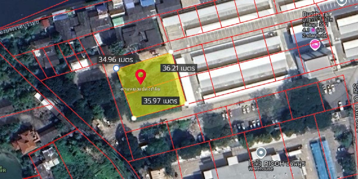 ขายที่ดินอ่อนนุช อุดมสุข : ที่ดินเปล่า 332 ตร.ว. ซอยอ่อนนุช 55/1 / (ขาย), Vacant Land 332 sq.w. Soi On Nut 55/1 / (FOR SALE) FON041