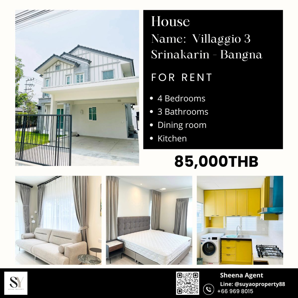 ให้เช่าบ้านบางนา แบริ่ง ลาซาล : Villaggio 3 Srinakarin - Bangna