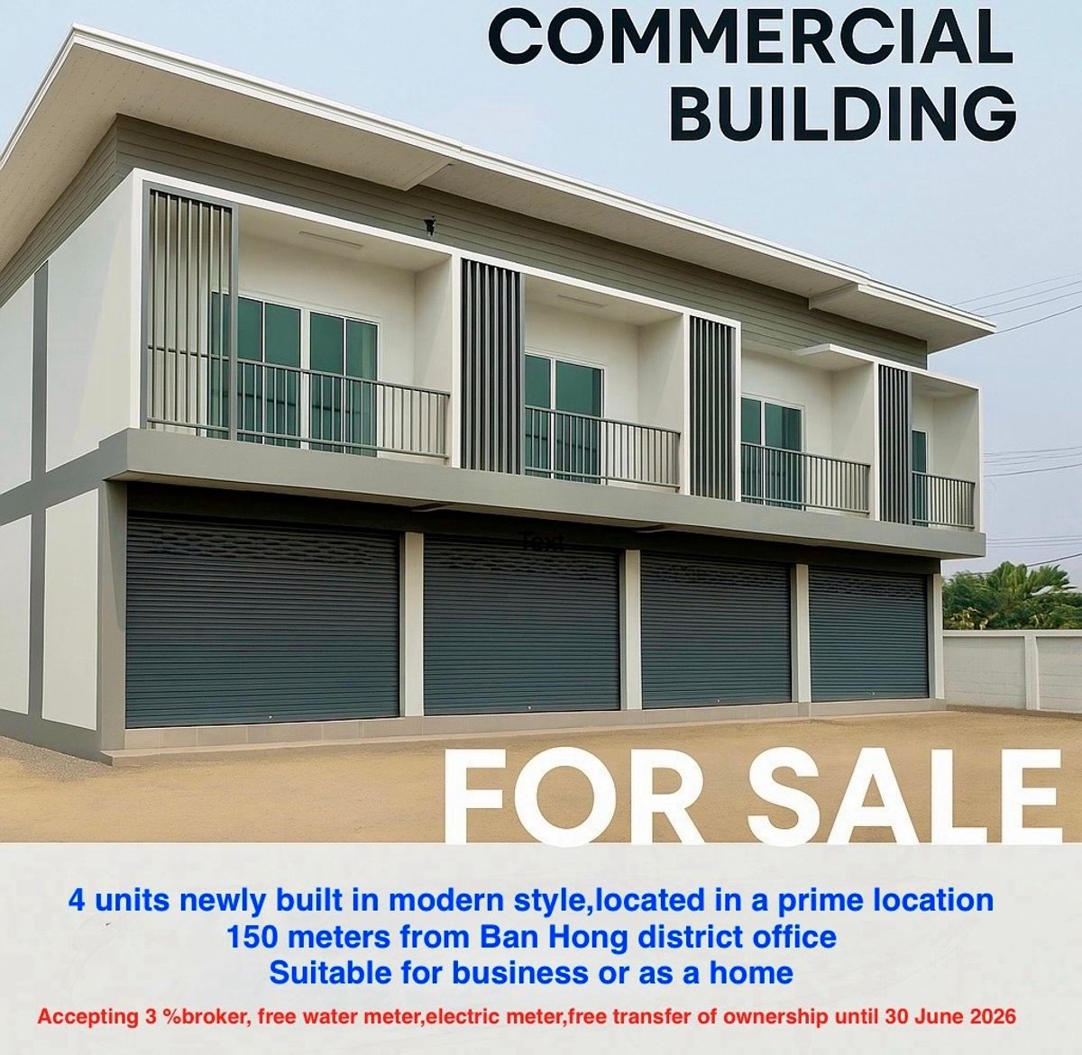 For SaleShop HouseLamphun : New commercial building for sale