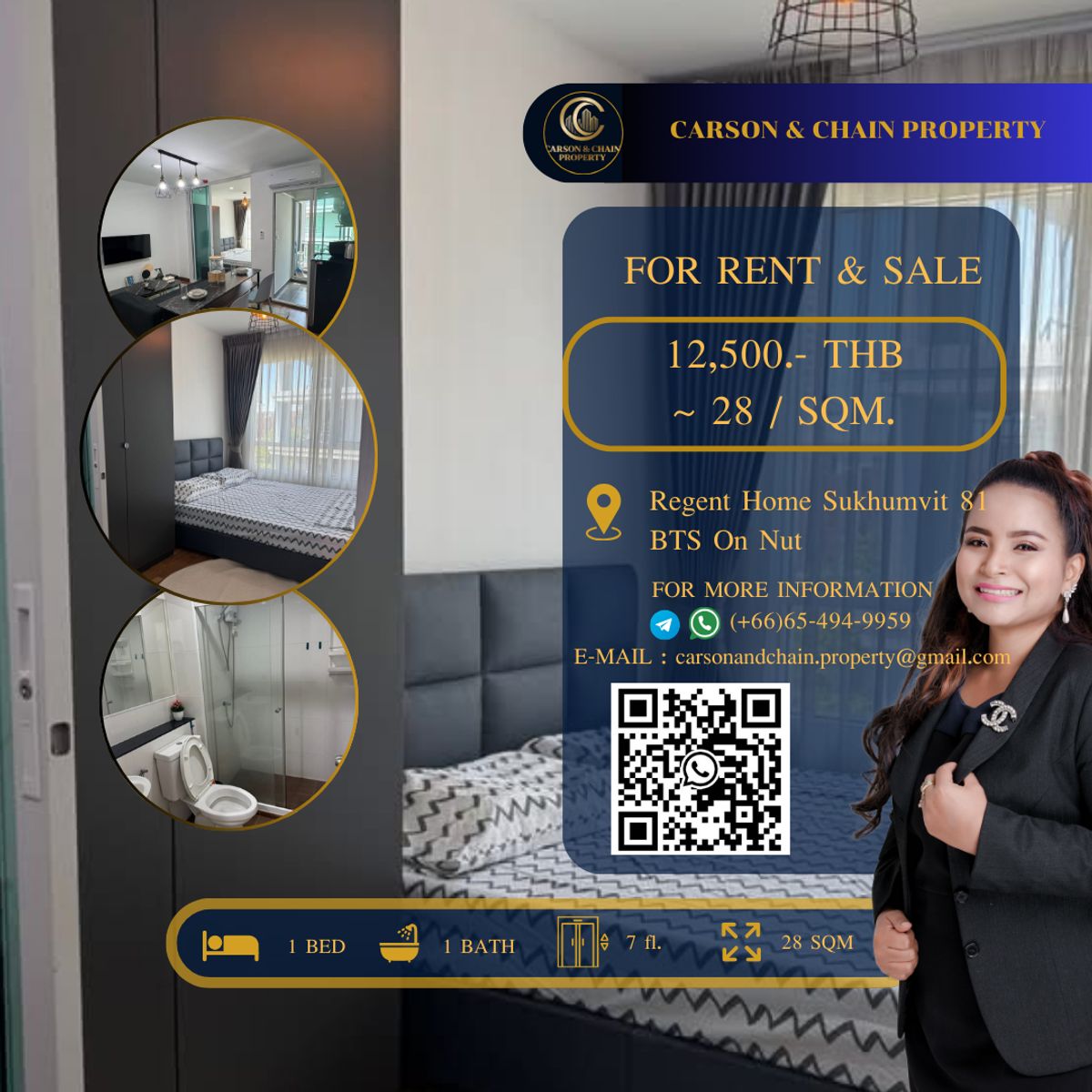 ให้เช่าคอนโดอ่อนนุช อุดมสุข : Regent Home Sukhumvit 81