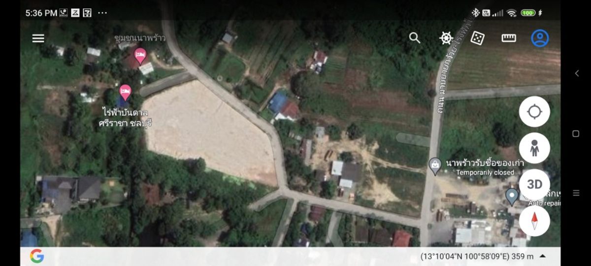 ที่ดินศรีราชา แหลมฉบัง บ้านบึง : ขาย เช่า ที่ดิน 3.5 ไร่ ใกล้วัดนาพร้าว ศรีราชา