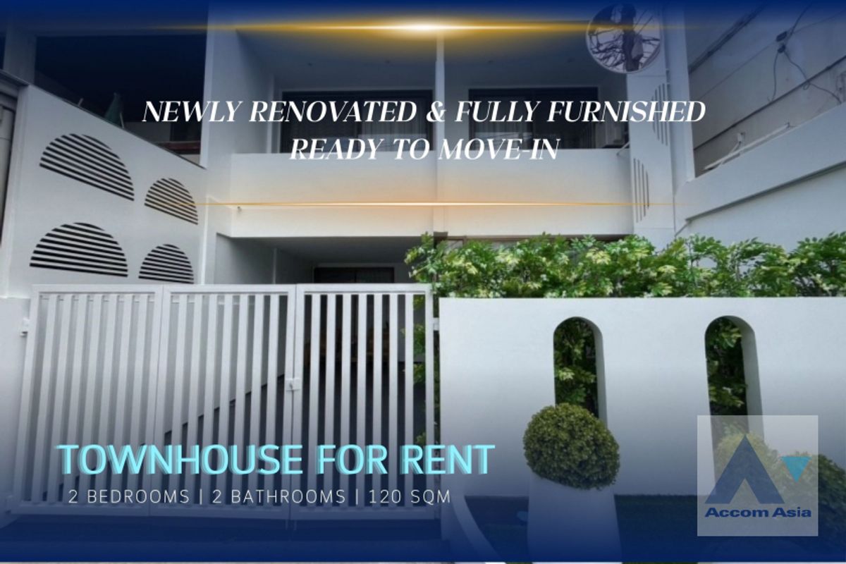For RentTownhomeRama3 (Riverside),Satupadit : 🔼 AccomA 🔽 Newly renovated, Fully Furnished 2 Bedrooms Townhouse for Rent in Rama 3, Bangkok (AA43594)