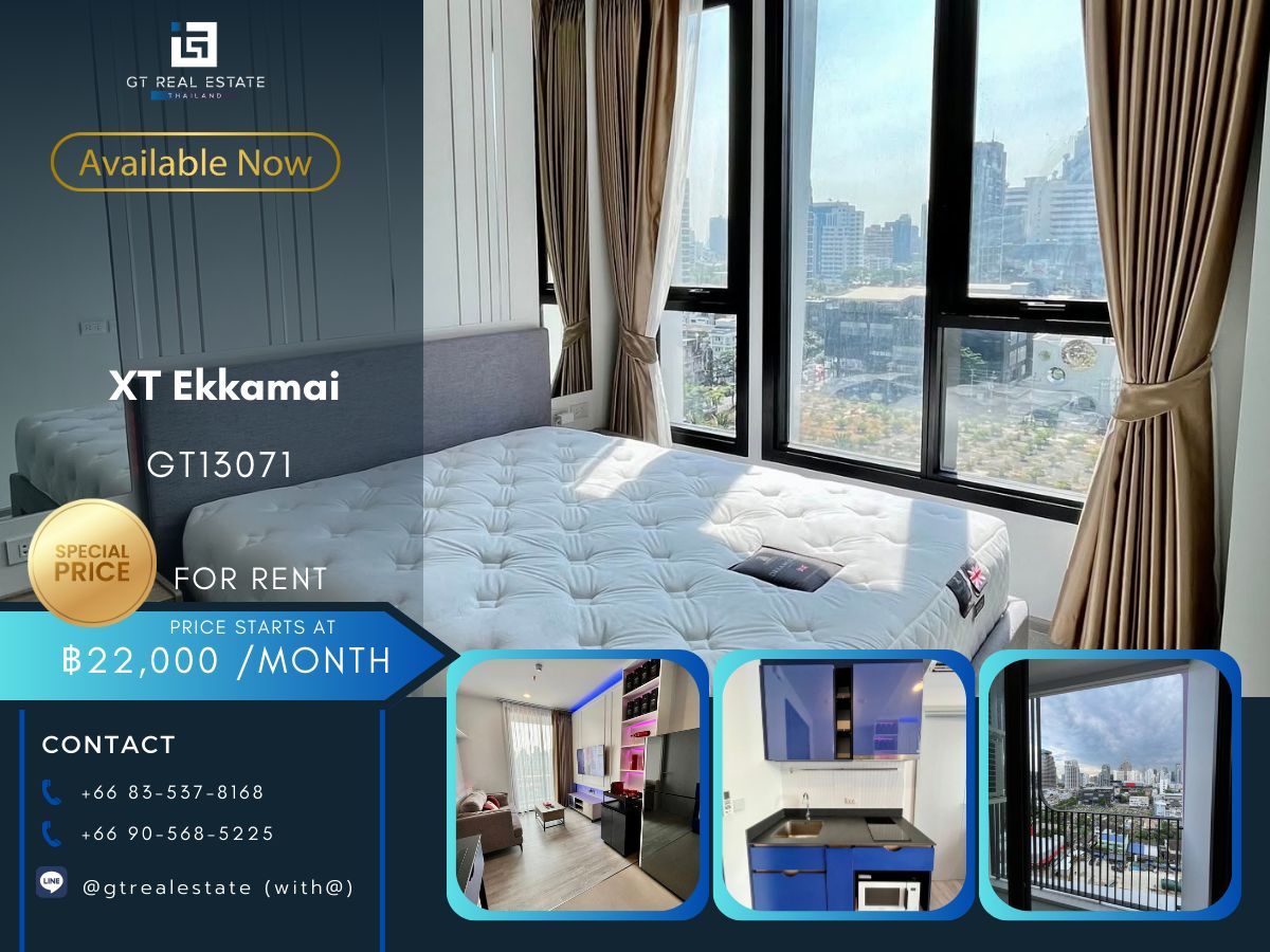 For RentCondoSukhumvit, Asoke, Thonglor : The XT EKKAMAI condo is convenient to travel near the BTS train. Ready to stay immediately  