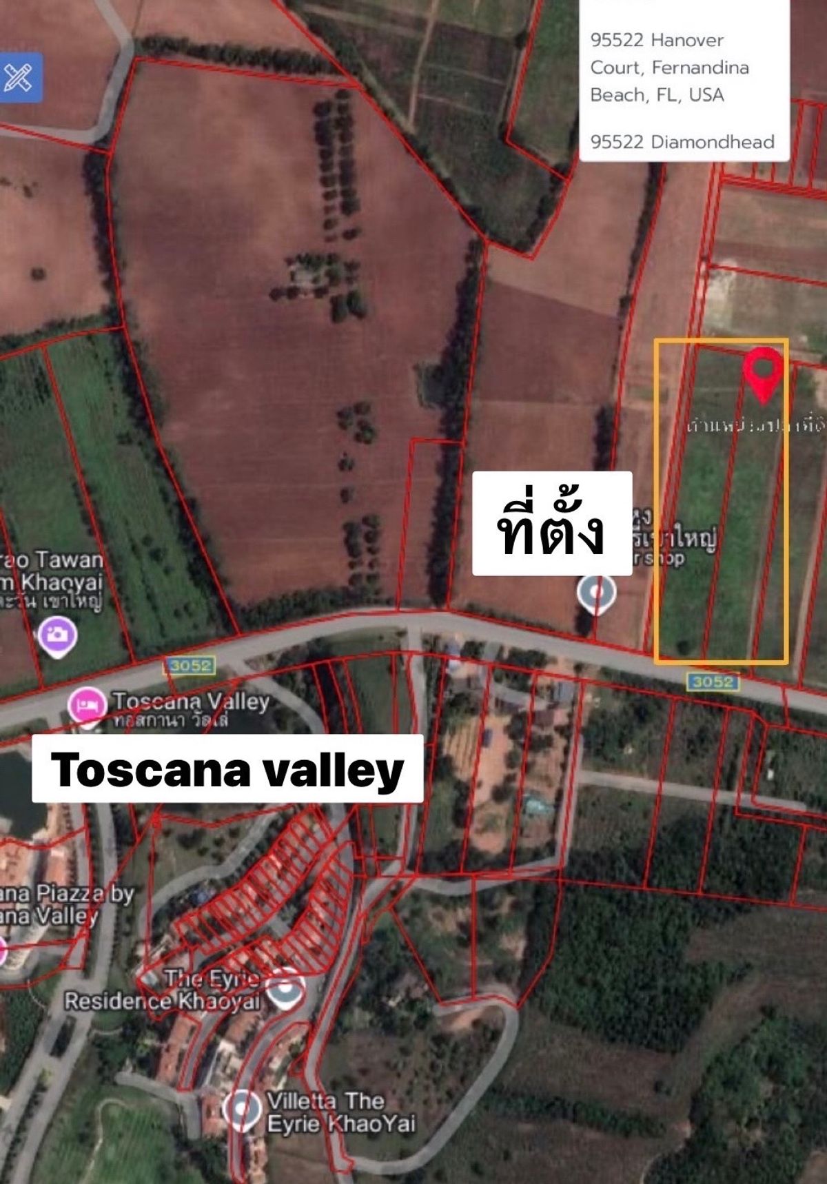 For SaleLandPak Chong KhaoYai : Beautiful plot of land for 10 rai, premium location on the main road near Toscana Valley