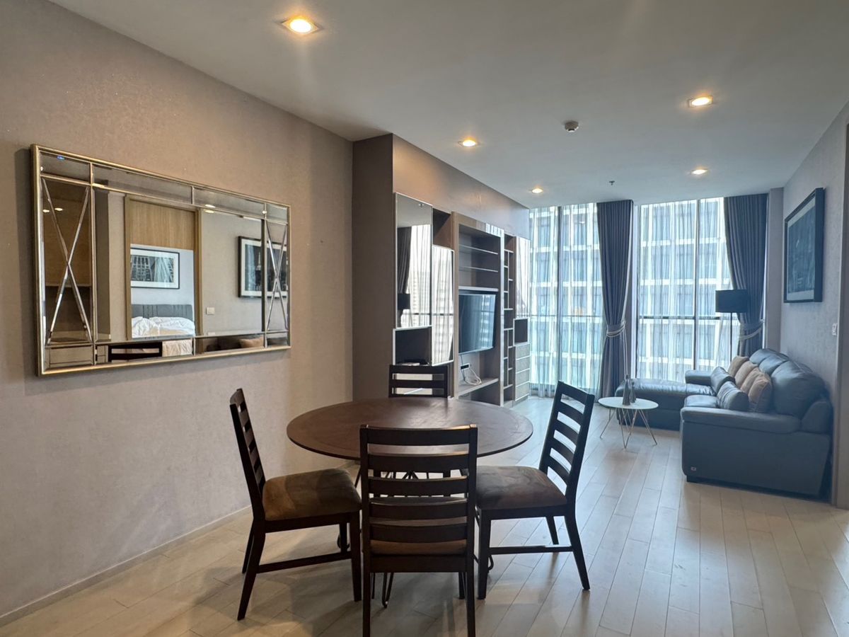 For RentCondoWitthayu, Chidlom, Langsuan, Ploenchit : ♤ Bangkok City View ♤ Floor 05+ Usable area 81.14 sq.m. | 2 bedrooms, 2 bathrooms | Condo with Skywalk connected to the BTS Ploenchit and Central MBSie  
