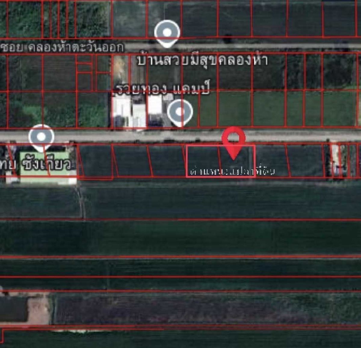 For SaleLandPathum Thani,Rangsit, Thammasat : Land for Sale in Khlong 5 East 2 Rai with Wide Road Frontage