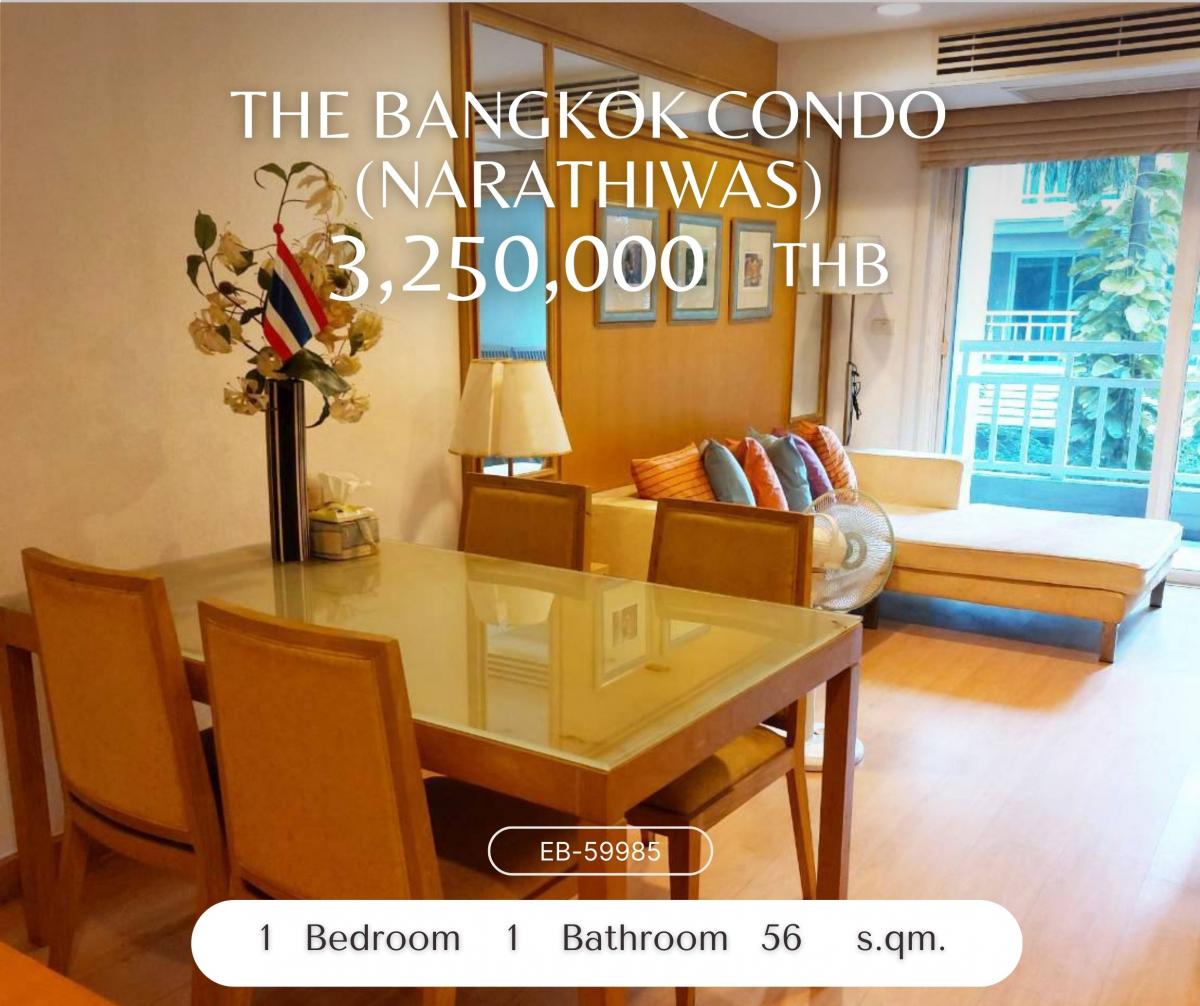 For SaleCondoSathorn, Narathiwat : ขายด่วน !!! The Bangkok Condo Narathiwas ห้องใหญ่ วิวสระ เงียบสงบ 56 SQM 3.1 ล้านเท่านั้น !!!