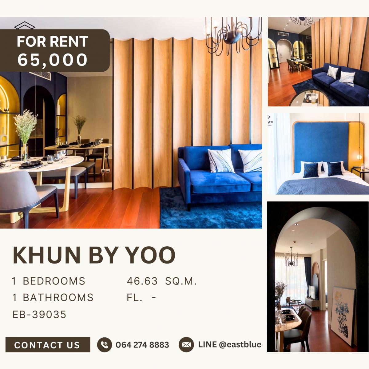 For RentCondoSukhumvit, Asoke, Thonglor : Khun by Yoo, 1 bed, 65000 per month
