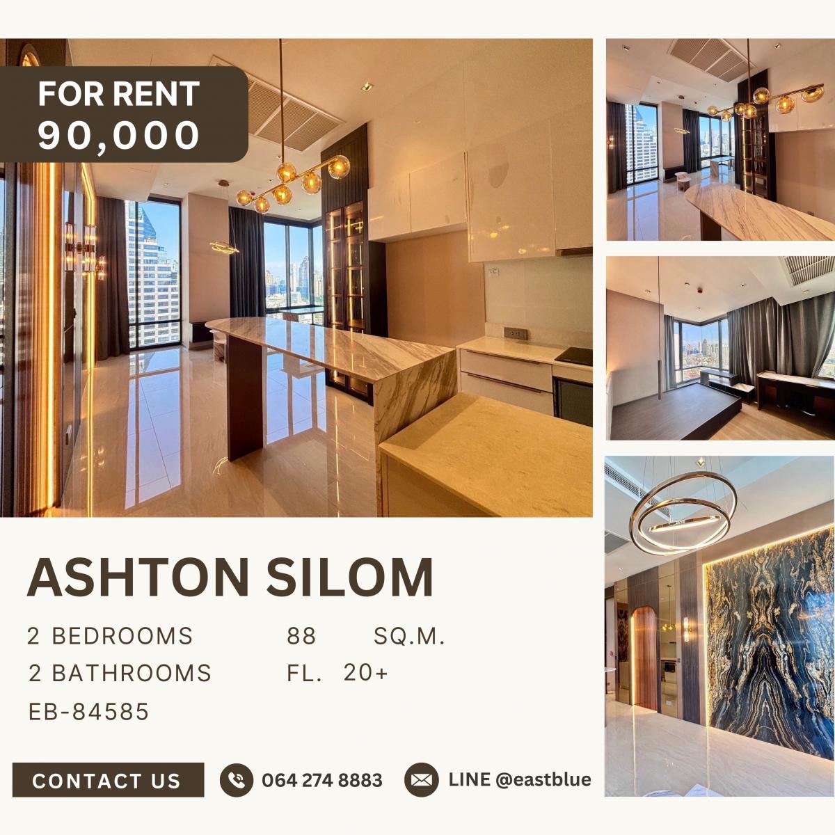 ให้เช่าคอนโดสีลม ศาลาแดง บางรัก : Ashton Silom, 2 bed, 90000 per month