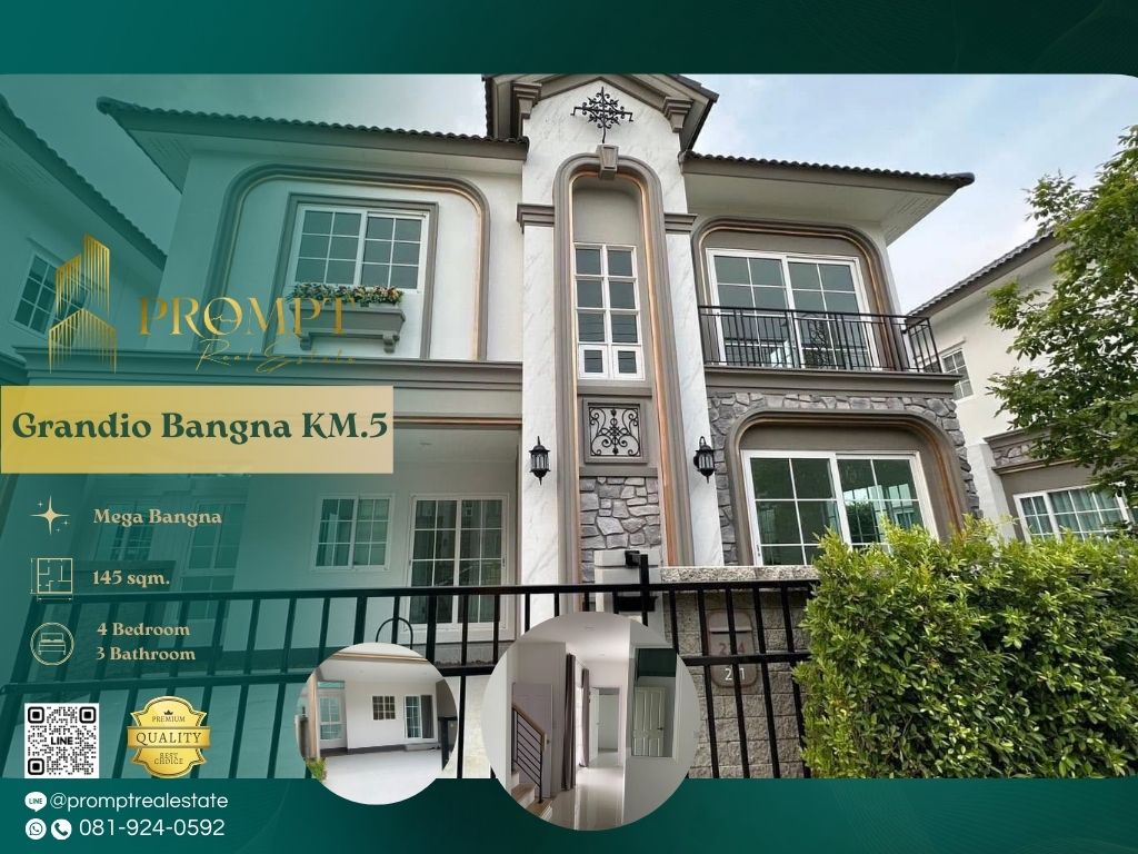 For RentHouseSamut Prakan,Samrong : GH01249 - Grandio Bangna KM.5 :  แกรนดิโอ บางนา กม.5 - Mega Bangna / Suvarnabhumi Airport / Central Bangna