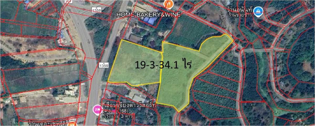 For SaleLandChiang Mai : Land for Sale 19 Rai 3 Ngan 34 Sq.wah, Near PTT Chiang Dao