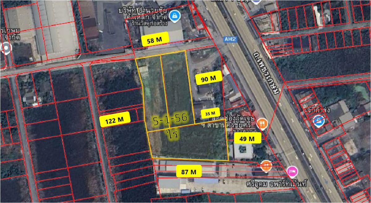 For SaleLandNakhon Pathom : Land for Sale  5 Rai 1 Ngan 56 Sq.wah, Near Lotus Nakhon Chai Si