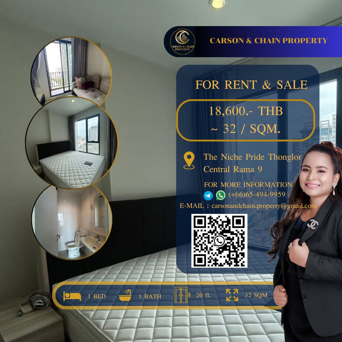 ให้เช่าคอนโดพระราม 9 เพชรบุรีตัดใหม่ RCA : The Niche Pride Thonglor
