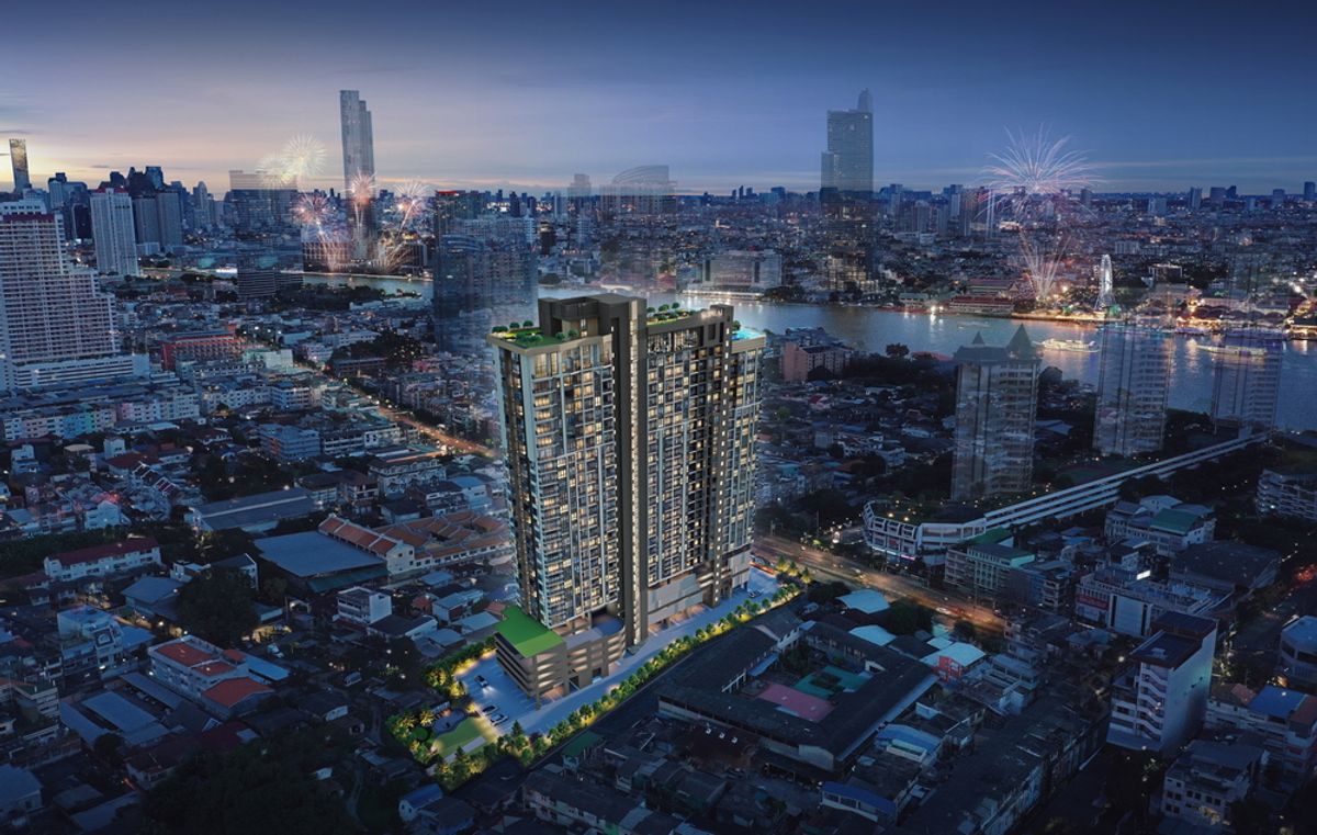 ขายดาวน์คอนโดวงเวียนใหญ่ เจริญนคร : Supalai Tyme 1-bed plus 44.5 ตร.ม. ชั้นไม่สูง วิว Iconsiam