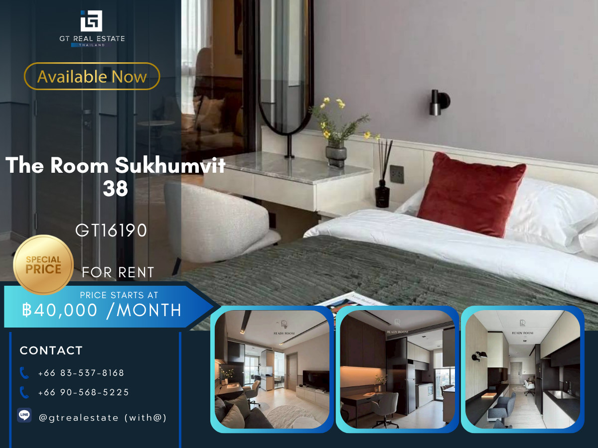 For RentCondoSukhumvit, Asoke, Thonglor : 💎 GT16190 | Condo The Room Sukhumvit 38, convenient travel, near BTS, shuttle available, fully furnished. Ready to move in immediately