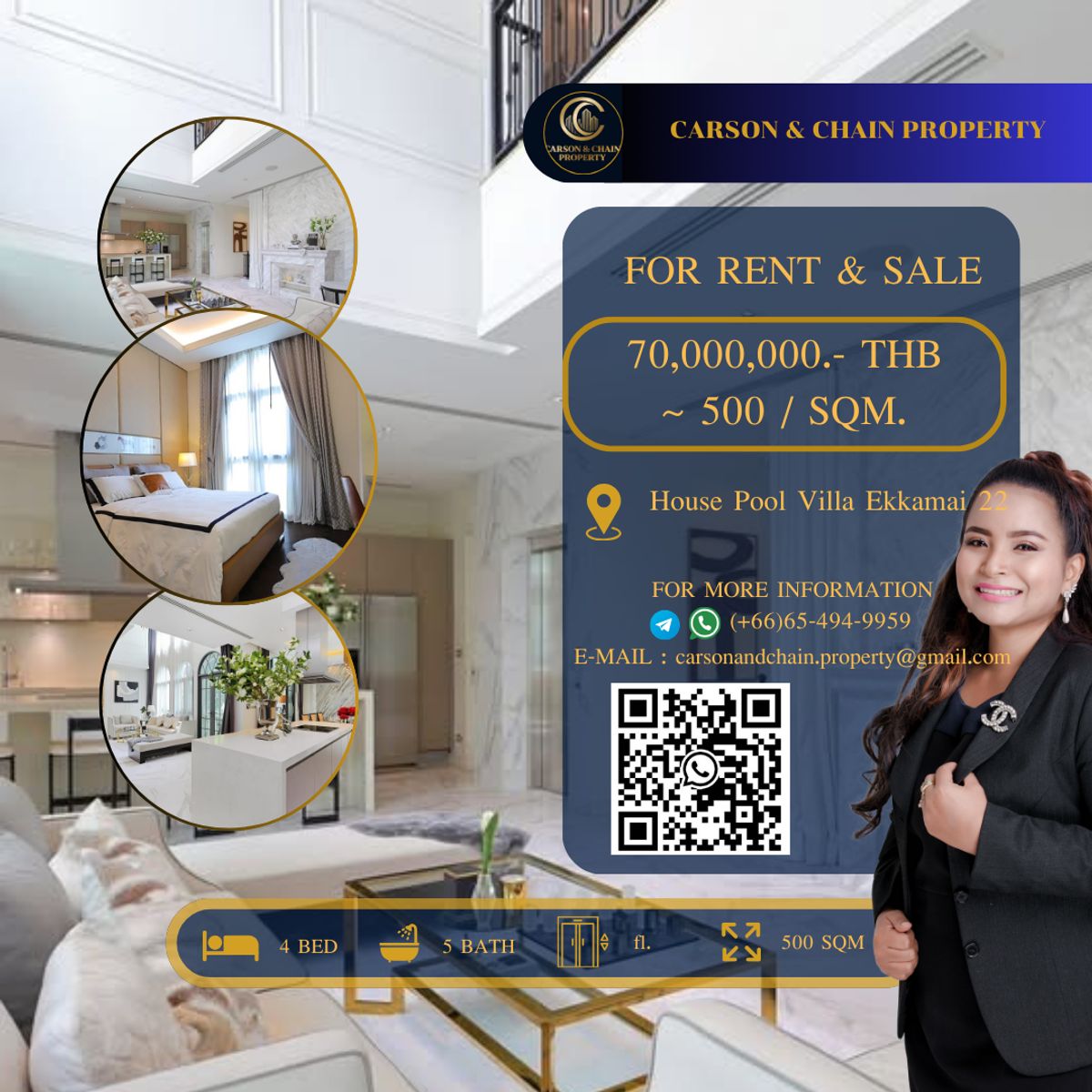 ขายบ้านสุขุมวิท อโศก ทองหล่อ : House Pool Villa Ekkamai 22