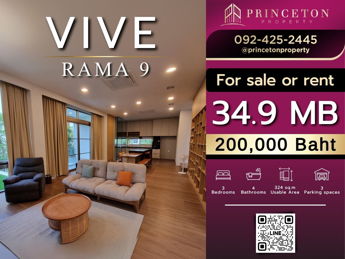 HousePattanakan, Srinakarin : House For Sale VIVE Rama 9 Fully Furnished 📞092-4252445 New House 