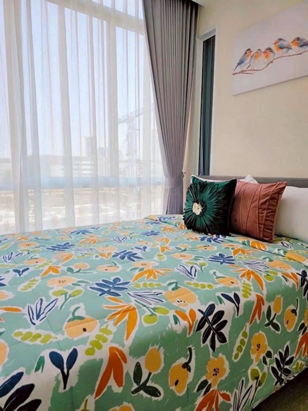 For RentCondoOnnut, Udomsuk : Rental apartments The Sky Sukhumvit, size 35 sqm, 1 bedroom, 1st floor, 4th floor, complete furniture, ready to be near BTS Udomsuk - GHD000569R