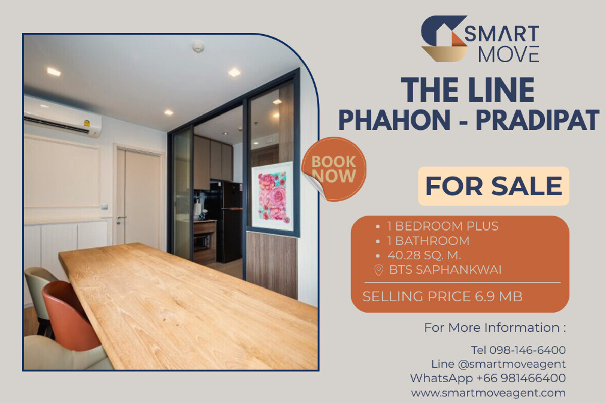 For SaleCondoSapankwai,Jatujak : ⚡️⚡️ For Sale !! ⚡️⚡️Code C20240300239.......The Line Phahon - Pradipat, 1 bedroom Plus, 1 bathroom, furnished, high floor 23++, Special Deal!!📢📢