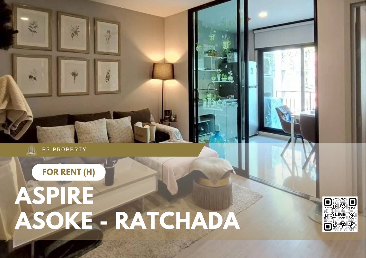 For RentCondoRama9, Petchburi, RCA : For rent ✨ Aspire Asoke - Ratchada ✨ Fully furnished and equipped with electrical appliances, near MRT Rama 9