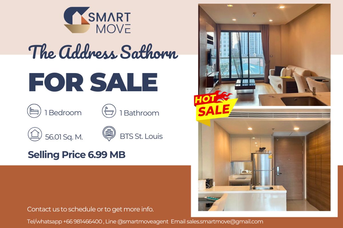 ขายคอนโดสาทร นราธิวาส : ⚡️⚡️ ขายพร้อมผู้เช่า !! ⚡️⚡️Code C20221201389.......The Address Sathorn, 1 ห้องนอน, 1 ห้องน้ำ, แต่งครบ, ราคาพิเศษ !!📢📢