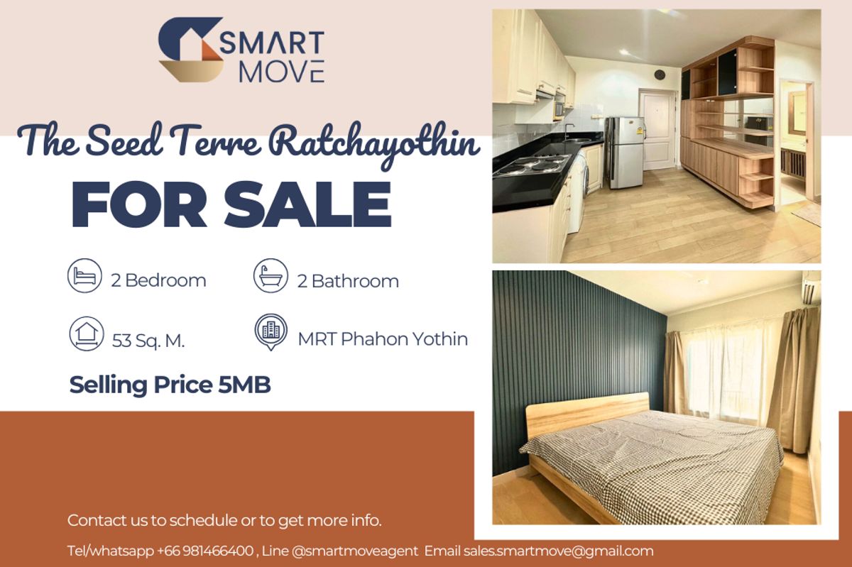 For SaleCondoKasetsart, Ratchayothin : ⚡️⚡️ For Sale !! ⚡️⚡️Code C20250400045.......The Seed Terre Ratchayothin, 2 bedroom, 2 bathroom, furnished, Special Deal!!📢📢