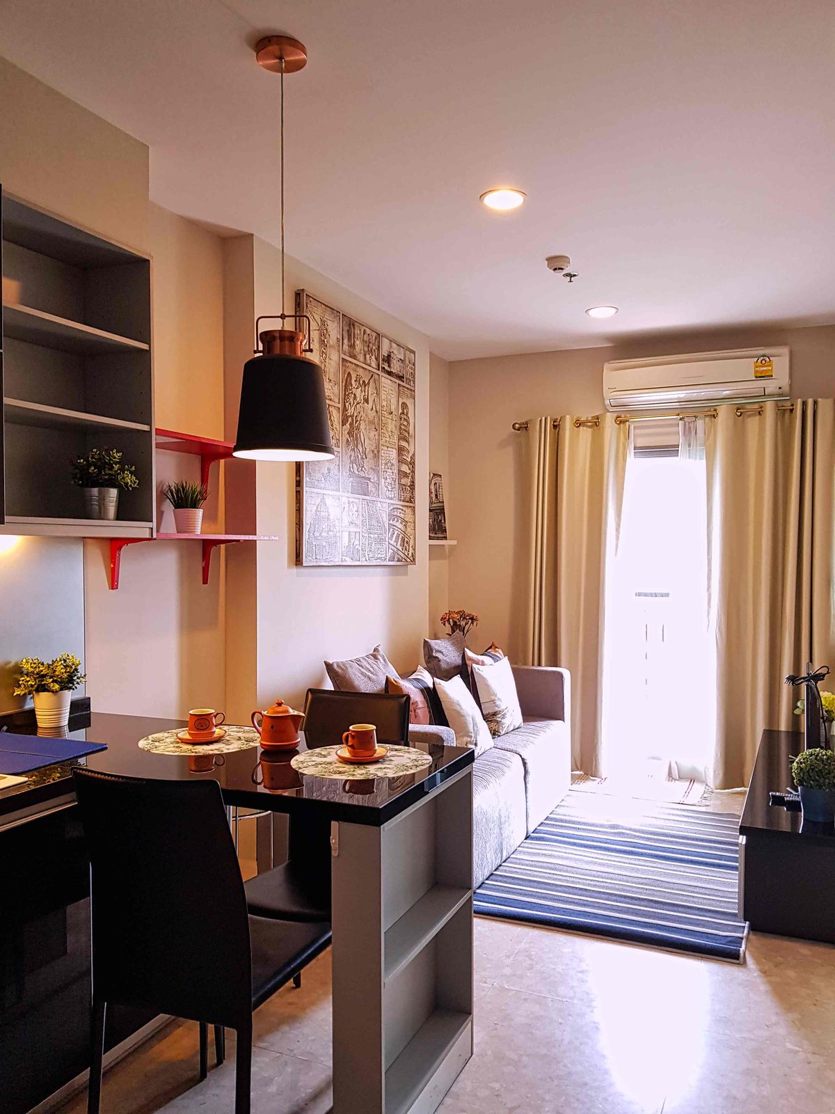 For RentCondoSukhumvit, Asoke, Thonglor : Low floor 1 bed 1 bath 36 sqm condo at The Crest Sukhumvit 34 for rent 22,000THB per month, Thonglor BTS station