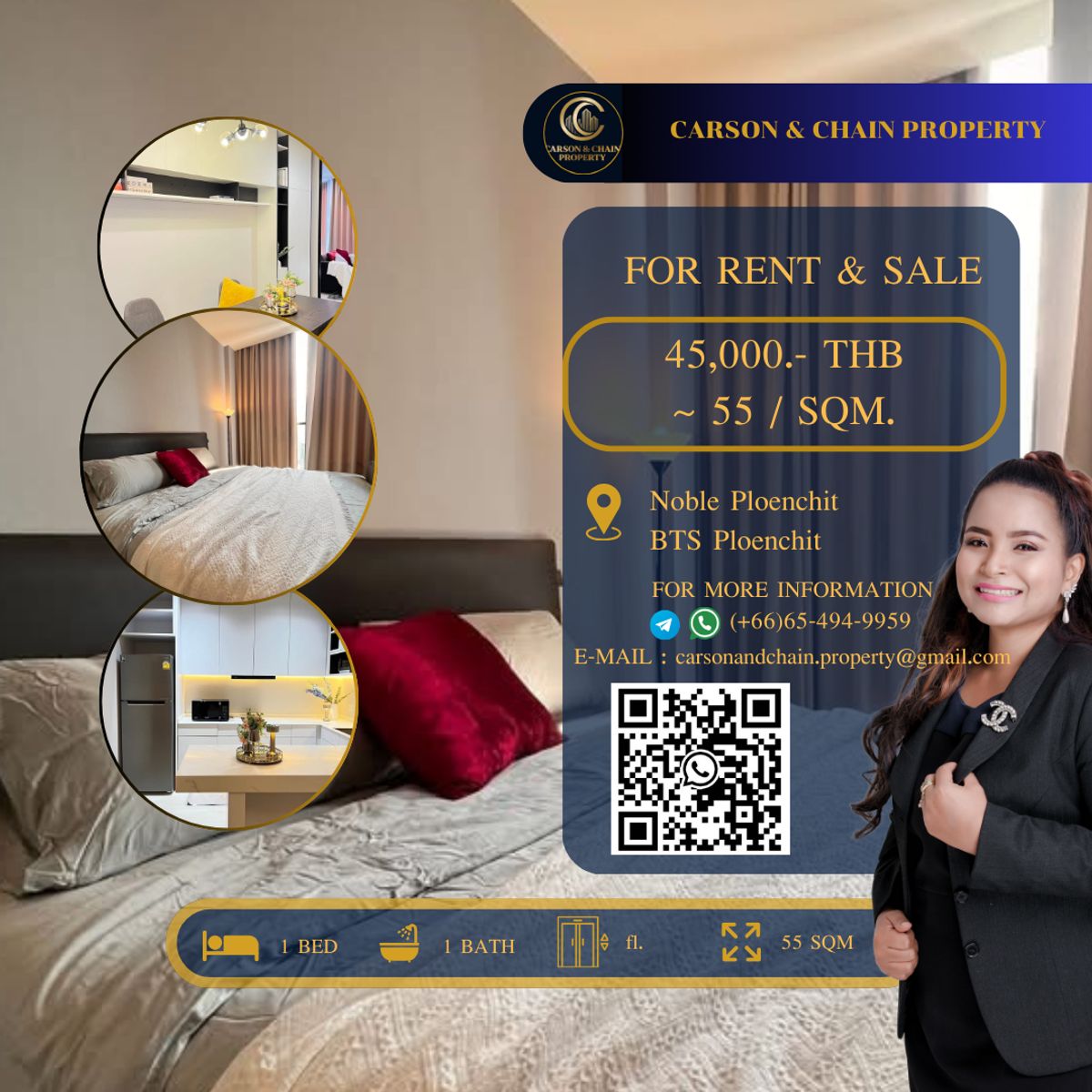 For RentCondoWitthayu, Chidlom, Langsuan, Ploenchit : Noble Ploenchit
