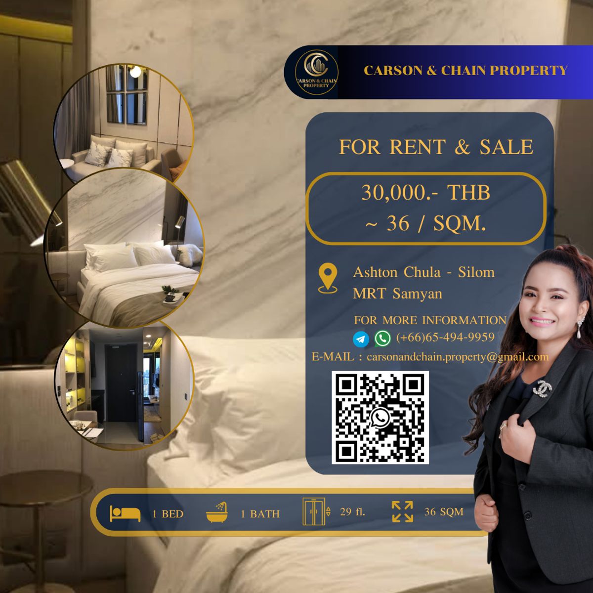 For RentCondoSiam Paragon ,Chulalongkorn,Samyan : Ashton Chula - Silom