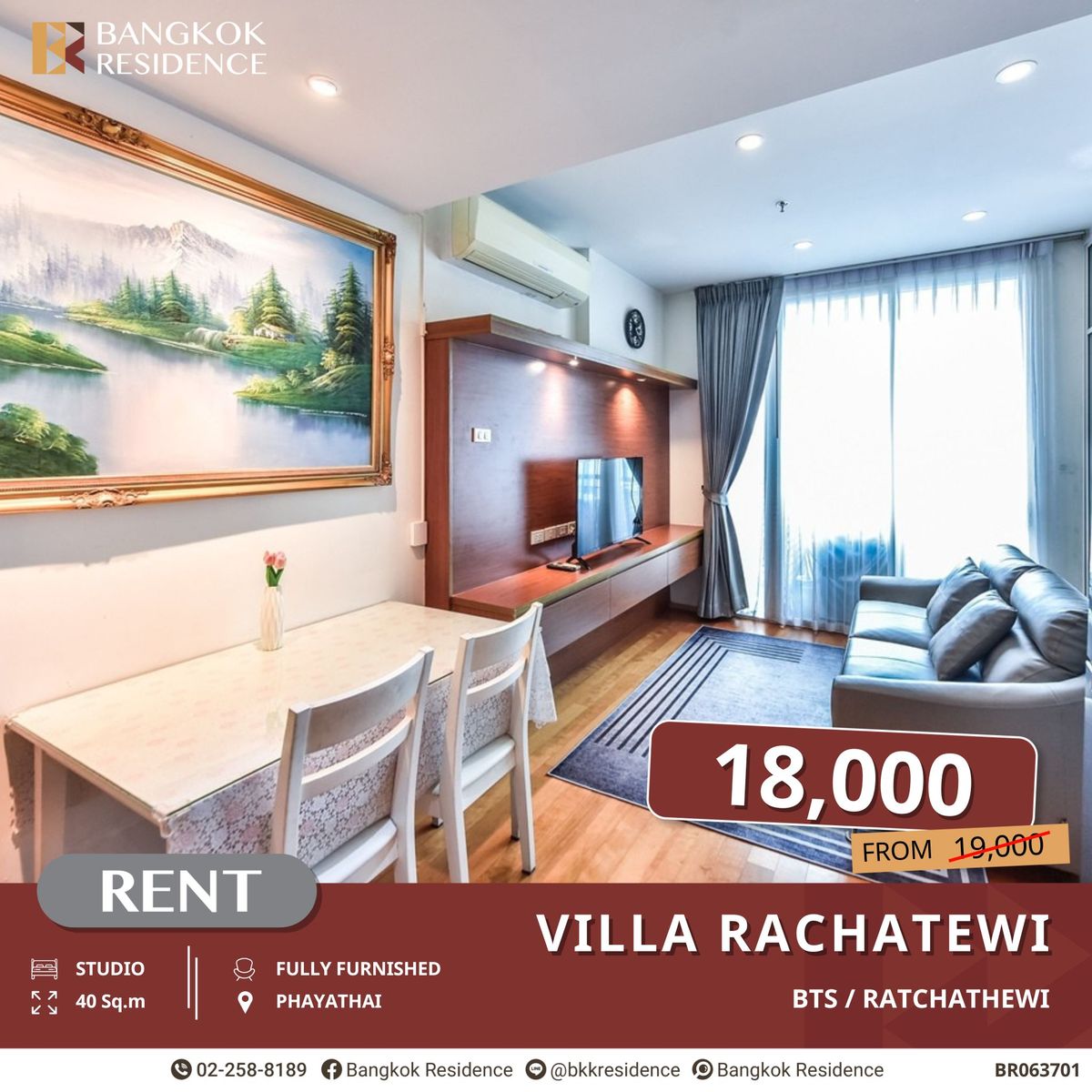 For RentCondoRatchathewi,Phayathai : Great Value! Villa Ratchathewi, Studio Unit for Rent near BTS Ratchathewi