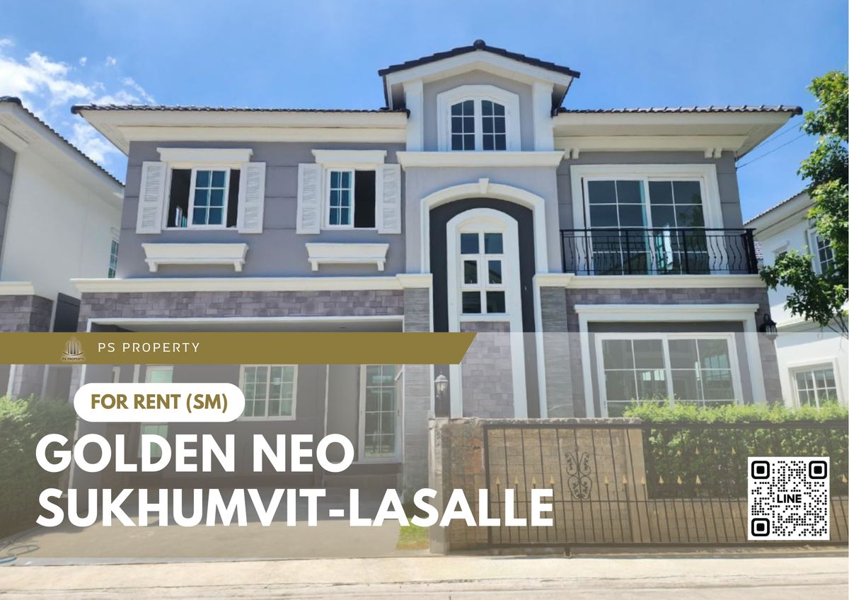 For RentHouseSamut Prakan,Samrong : Single house for rent ✨ Golden Neo Sukhumvit-Lasalle ✨ 4 bedrooms, 4 bathrooms, fully furnished and equipped with appliances