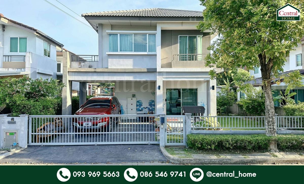 ขายบ้านลาดกระบัง สุวรรณภูมิ : บ้านเดี่ยว เอโทล สิมิลัน รีฟ พระราม 9 - มอเตอร์เวย์ วิวหน้าสวนโครงการ