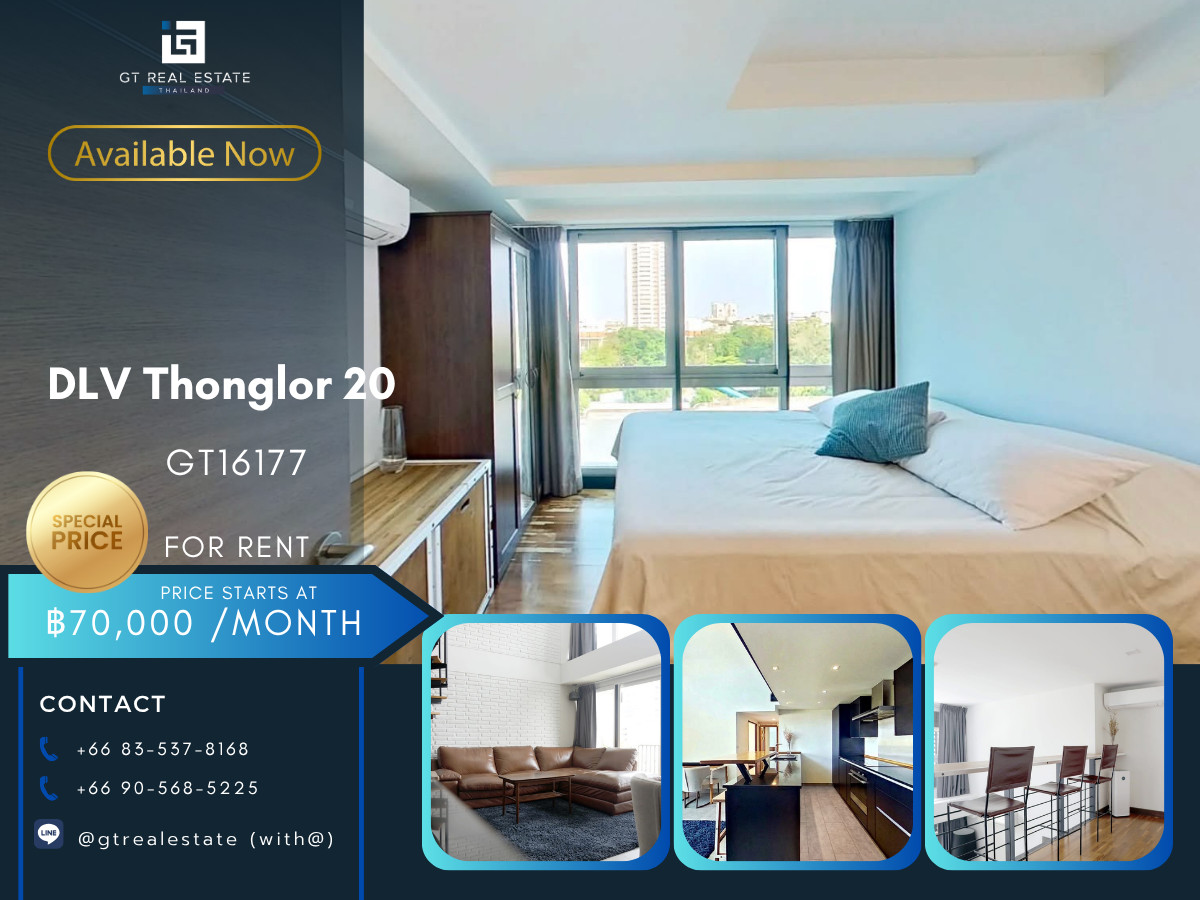 For RentCondoSukhumvit, Asoke, Thonglor : 💎 GT16177 | Condo DLV Thonglor 20, convenient travel, near BTS, there is a shuttle, fully furnished. Ready to move in immediately