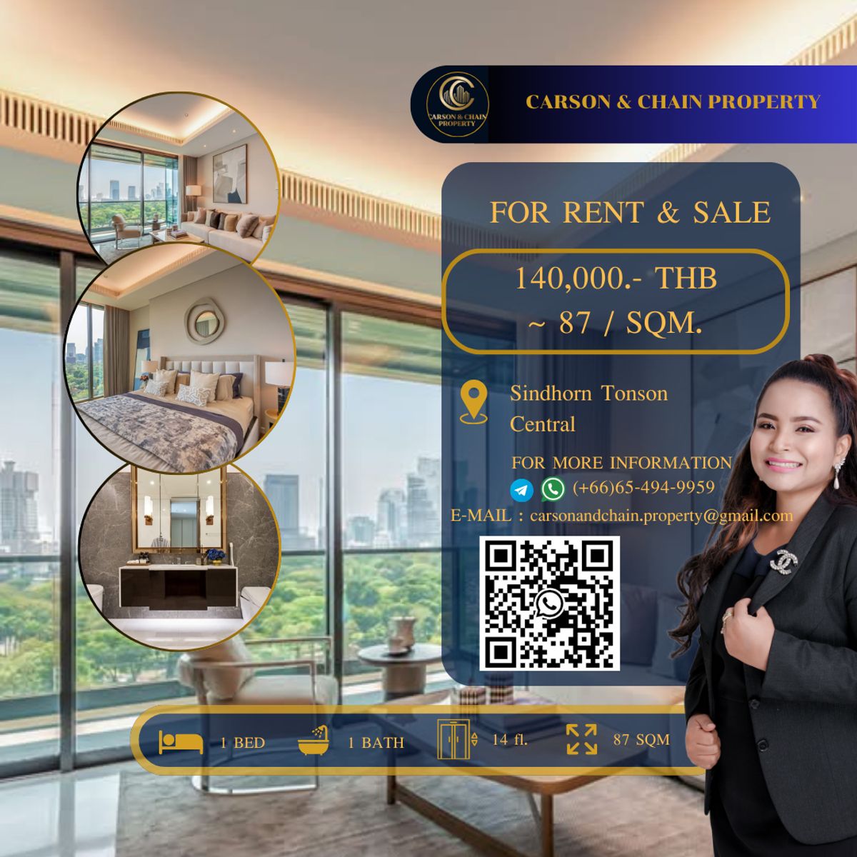 ให้เช่าคอนโดวิทยุ ชิดลม หลังสวน : Sindhorn Tonson