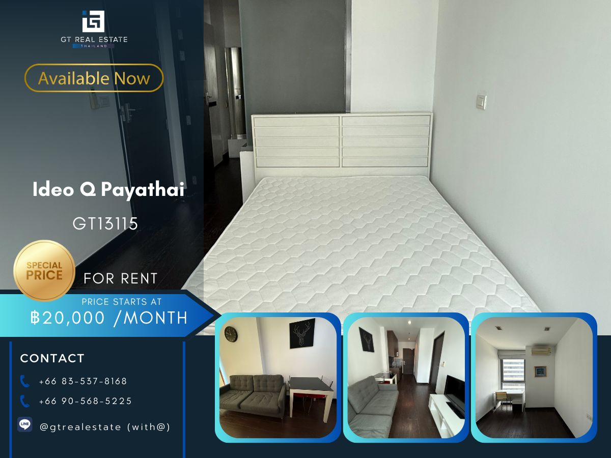 For RentCondoRatchathewi,Phayathai : Ideo Q Payathai Condo is convenient to travel near the BTS Skytrain. Ready to stay immediately 
 
