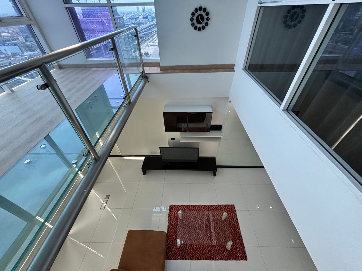 CondoBangna, Bearing, Lasalle : Duplex Rare Item @the Coast Bangkok 2, 150 sq.m. | Floor 21 | Beautiful view, no building | Rare room in the heart of Bang Na