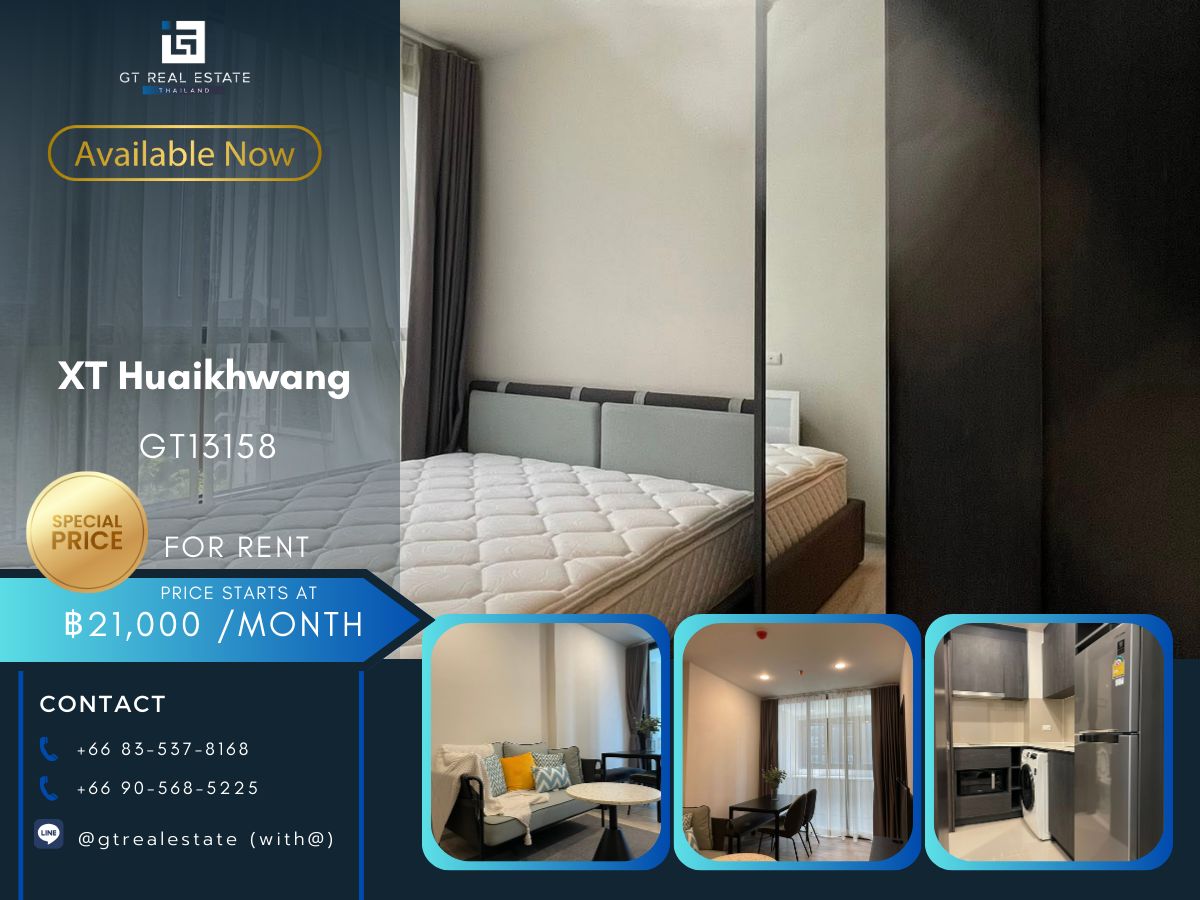 For RentCondoRatchadapisek, Huaikwang, Suttisan : XT Huaikhwang Condo is convenient to travel near MAT BTS. Ready to stay immediately 
 
