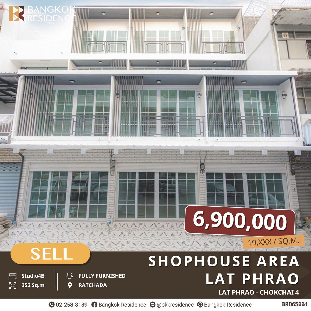 For SaleShop HouseChokchai 4, Ladprao 71, Ladprao 48, : For Sale! 4-Story Commercial Building in Lat Phrao-Chokchai 4, Newly Renovated for a Great Price!!
