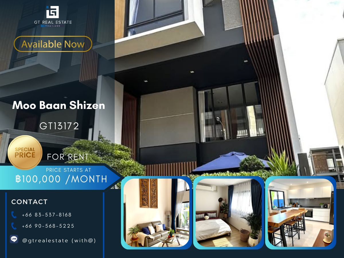 For RentTownhomePattanakan, Srinakarin : Moo Baan Shizen Pet Friendly. Convenient transportation, near BTS, beautiful room, complete furniture. Ready to rent immediately 
 
