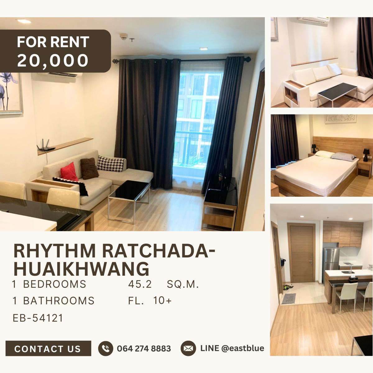 For RentCondoRatchadapisek, Huaikwang, Suttisan : RHYTHM Ratchada-Huaikhwang O, 1 bed, 20000 per month