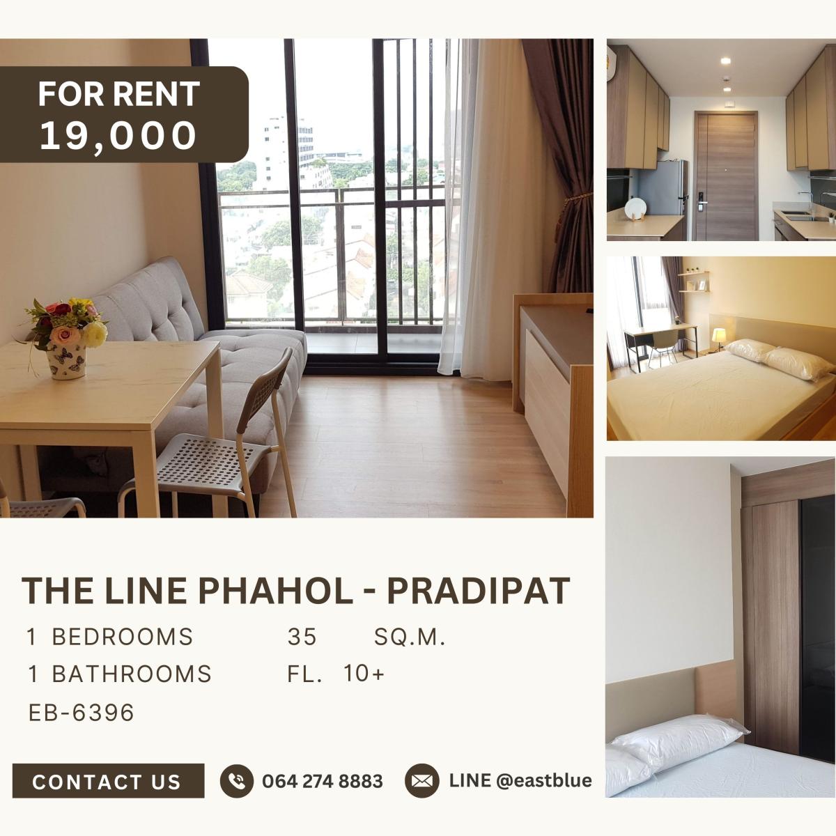 For RentCondoSapankwai,Jatujak : THE LINE Phahol - Pradipat, 1 bed, 19000 per month