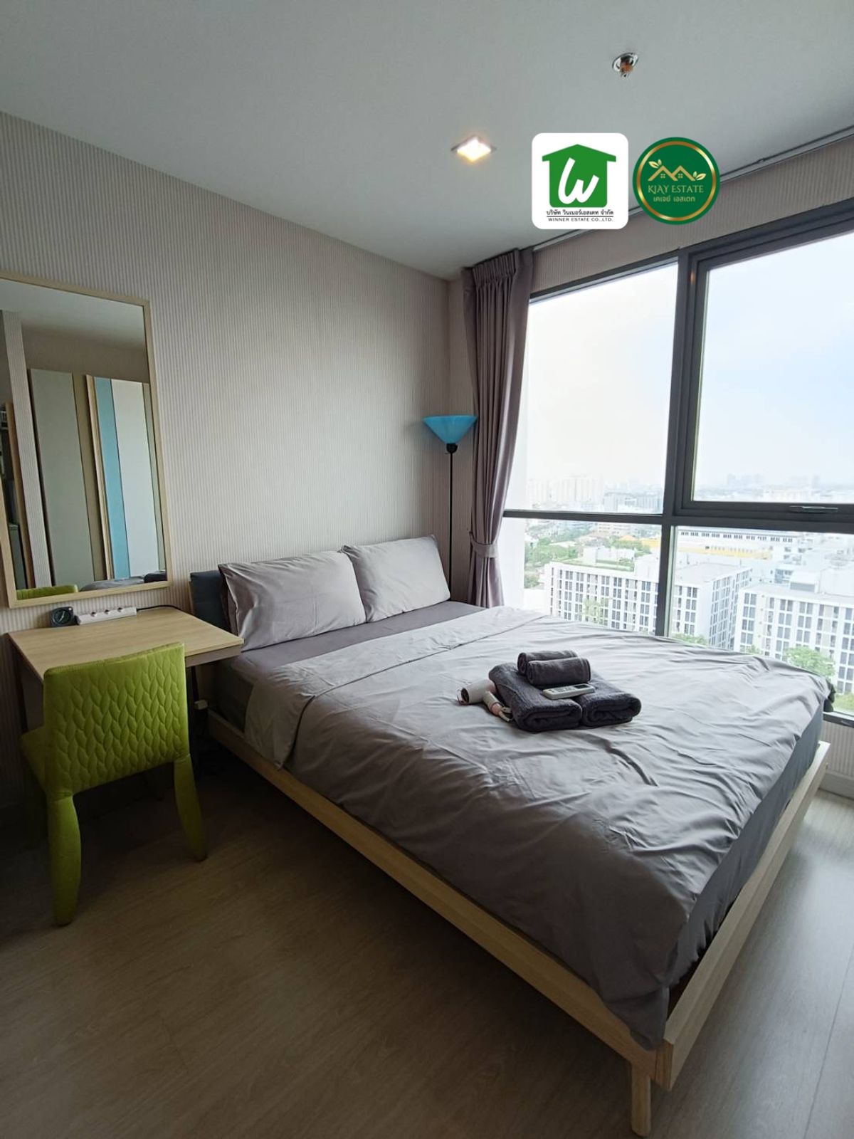 For RentOnnut, Udomsuk : Condo for rent IDEO Mobi Sukhumvit 81, beautiful room, high view, next to BTS On Nut, living in style in Sukhumvit area. *Upgrade TV new*