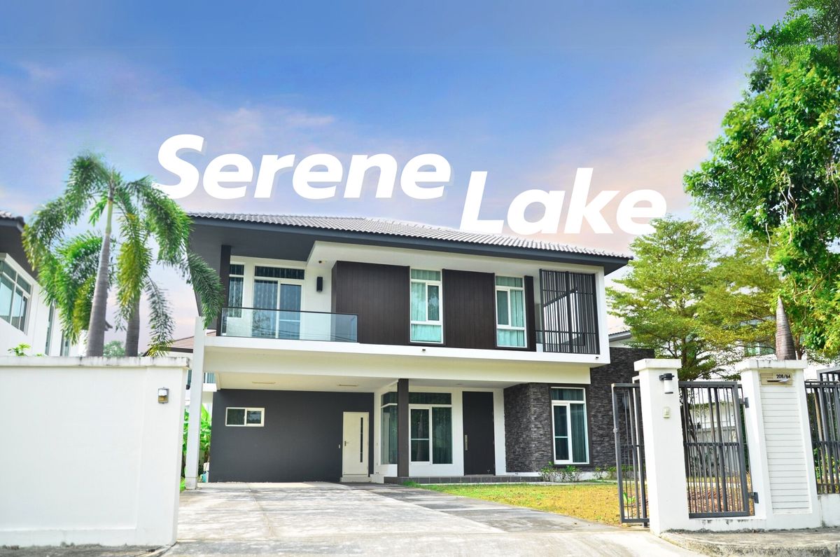 For SaleHouseChiang Mai : For sale, single house, Serene Lake Village (Land and House), good feng shui, 129.6 sq.w., 5 minutes to the airport, near the city, convenient transportation