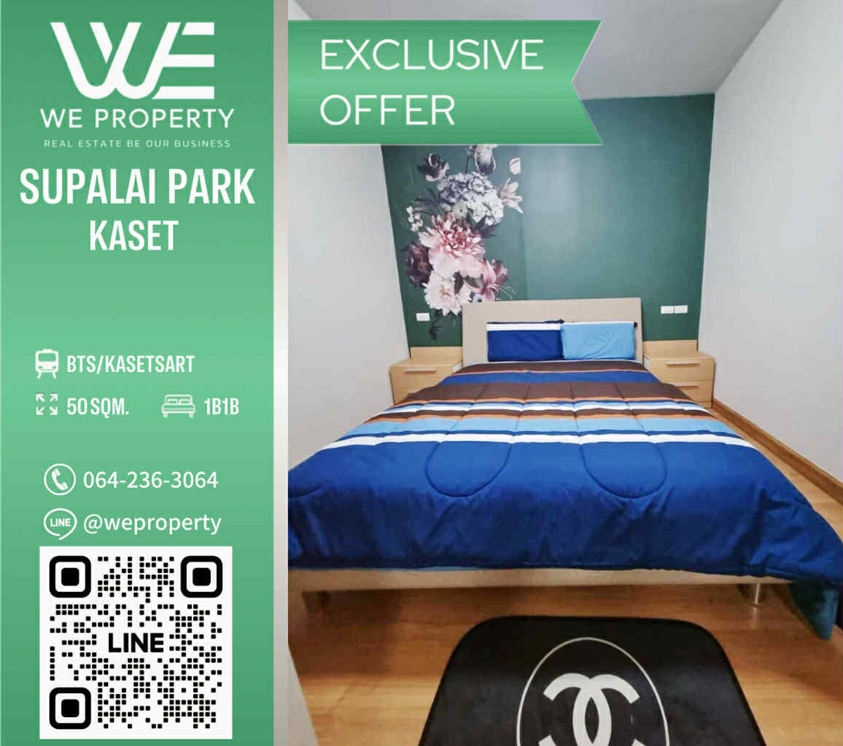 For SaleCondoKasetsart, Ratchayothin : North north, new renovated room, very good price. ⭐Supalai Park Kaset (Supalai Park Kaset)