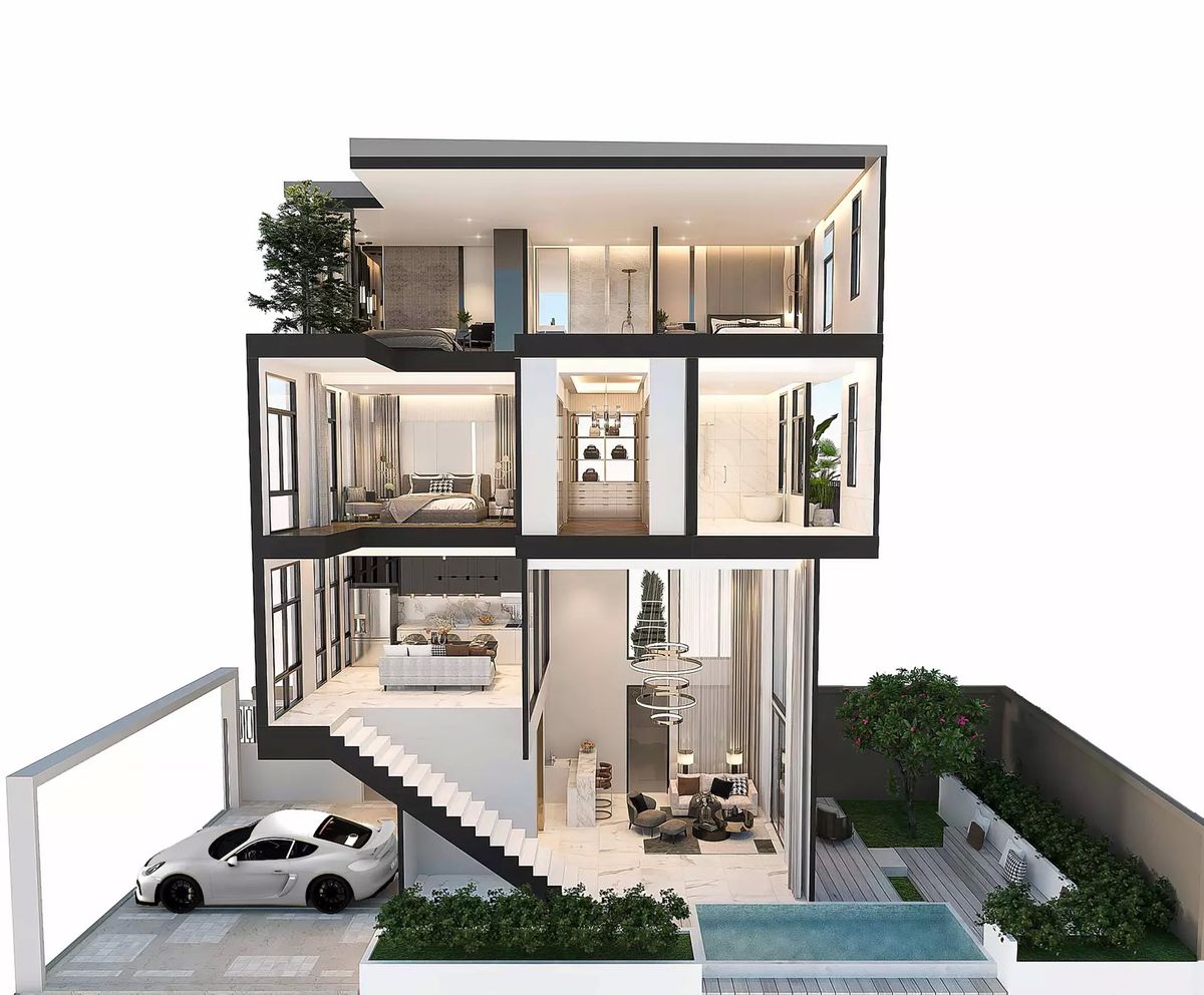 For SaleChokchai 4, Ladprao 71, Ladprao 48, : House for sale May Fair Ladprao 71, a 3.5 -story twin house, 8 meters wide, 291.90 sq.m., 3 bedrooms, 4 bathrooms, 1 multi -purpose room. Full technology in the house Can enter-out in many directions  